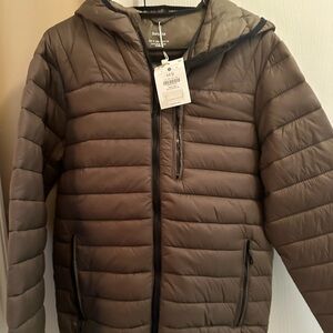 Bershka Olive Puffer Jacket (NEW)
